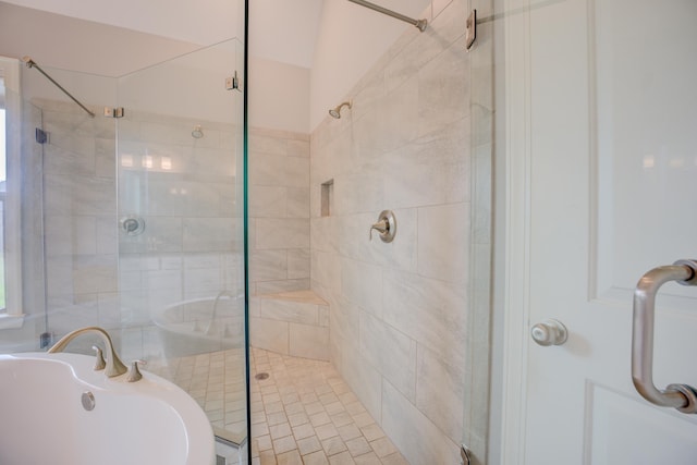 bathroom featuring a stall shower