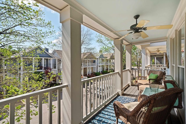 1005 River Currents Dr, Memphis, TN 38103 - balcony with a ceiling fan