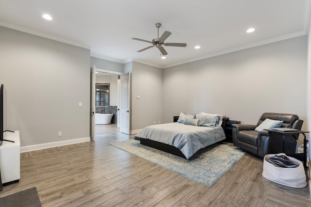 6742 Malone Rd, Olive Branch, MS 38654 - bedroom with recessed lighting, light wood-type flooring, baseboards, and ornamental molding