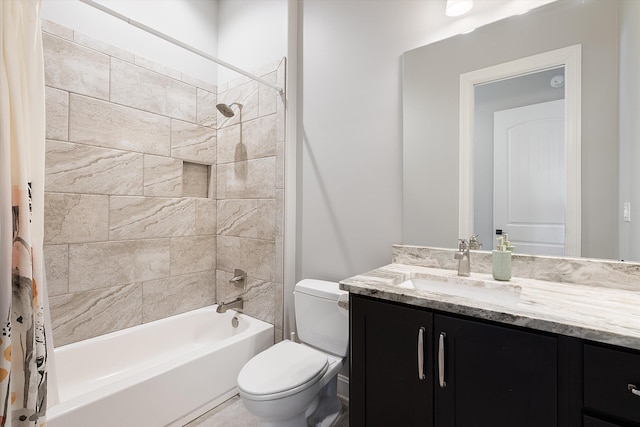 6742 Malone Rd, Olive Branch, MS 38654 - bathroom featuring toilet, vanity, and shower / bath combo with shower curtain