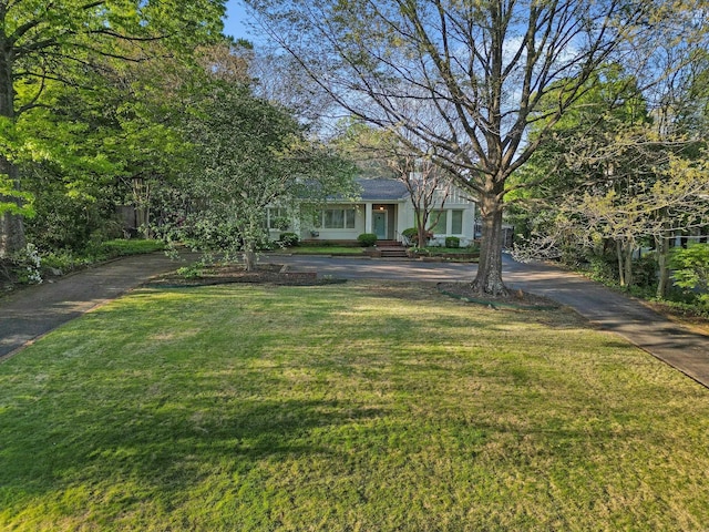 view of front of house featuring a front lawn