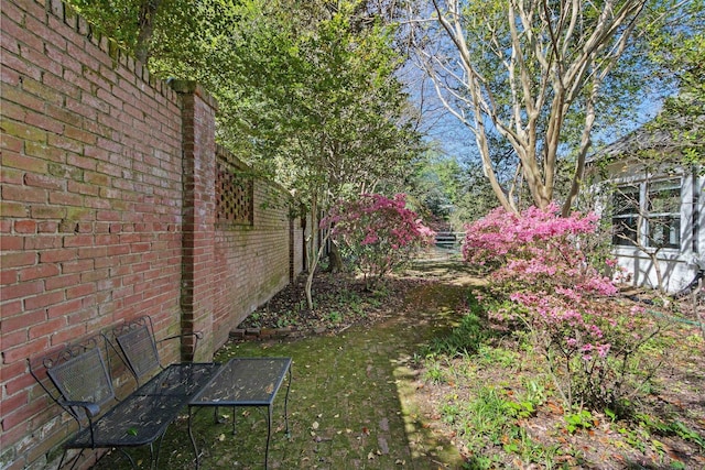 view of yard with fence
