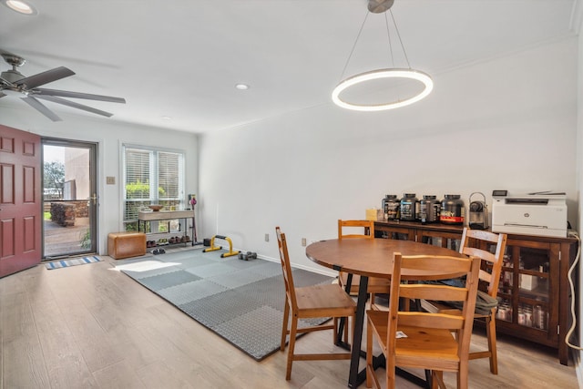433 S Perkins Dr Unit 433, Memphis, TN 38117 - dining room with light wood-type flooring, recessed lighting, and a ceiling fan