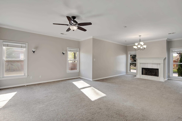 979 Welbeck Cv, Collierville, TN 38017 - unfurnished living room featuring visible vents, carpet flooring, and plenty of natural light