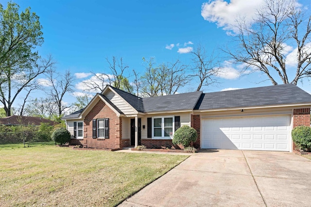 1098 Capital Ave, Memphis, TN 38107 - single story home with concrete driveway, brick siding, an attached garage, and a front lawn