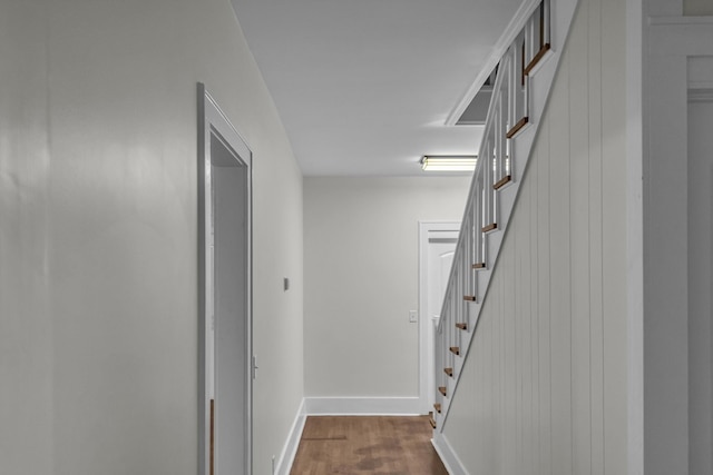 137 W S St, Dyer, TN 38330 - hall with dark wood finished floors, baseboards, and stairs