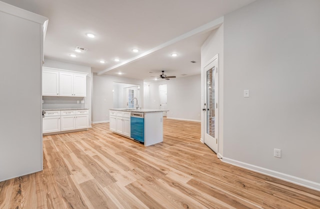185 Valleyview Ln, Oakland, TN 38060 - kitchen featuring white cabinets, recessed lighting, visible vents, and a sink