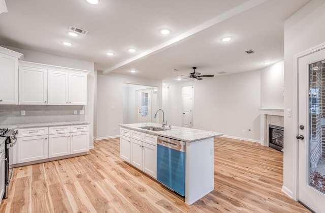 185 Valleyview Ln, Oakland, TN 38060 - kitchen featuring a sink, visible vents, white cabinets, and dishwasher