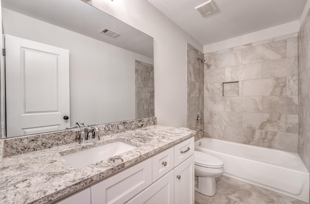 185 Valleyview Ln, Oakland, TN 38060 - bathroom featuring shower / bath combination, vanity, visible vents, and toilet