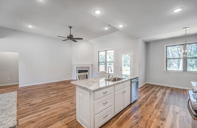 175 Valleyview Ln, Oakland, TN 38060 - kitchen with a sink, a wealth of natural light, ceiling fan, and dishwasher