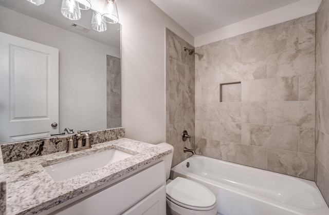 175 Valleyview Ln, Oakland, TN 38060 - bathroom featuring toilet, vanity, shower / washtub combination, and visible vents