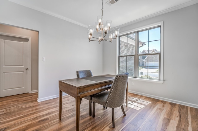 175 Valleyview Ln, Oakland, TN 38060 - dining area featuring a healthy amount of sunlight, wood finished floors, ornamental molding, and visible vents