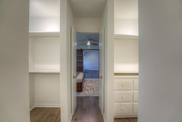 hallway featuring wood finished floors
