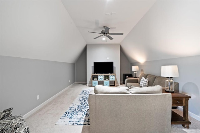 703 Justana Dr, Collierville, TN 38017 - living area with lofted ceiling, baseboards, and carpet flooring