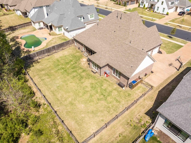 drone / aerial view with a residential view