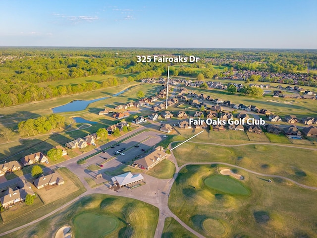 325 Fairoaks Dr, Oakland, TN 38060 - birds eye view of property featuring a view of trees, view of golf course, a residential view, and a water view