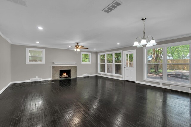 5188 Gwynne Rd, Memphis, TN 38117 - unfurnished living room featuring baseboards, crown molding, and visible vents