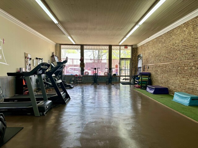 132 W Court Ave, Selmer, TN 38375 - gym featuring brick wall