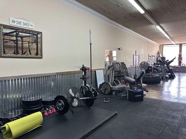 132 W Court Ave, Selmer, TN 38375 - workout area featuring ornamental molding