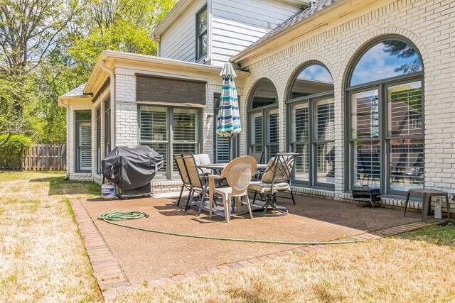 10290 W Shrewsbury Run, Collierville, TN 38017 - view of patio / terrace featuring fence and a grill