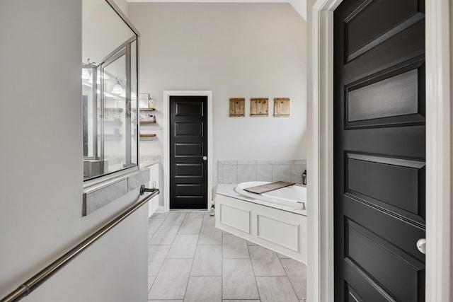 full bathroom with a bath