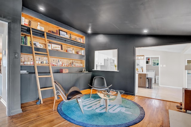 5657 Walnut Grove Rd, Memphis, TN 38120 - living area with baseboards, wood finished floors, and recessed lighting