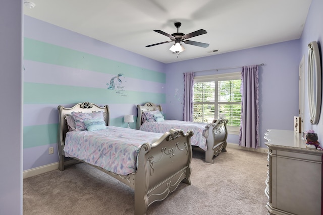 250 Ridgewood Dr, Piperton, TN 38017 - carpeted bedroom featuring ceiling fan, baseboards, and visible vents
