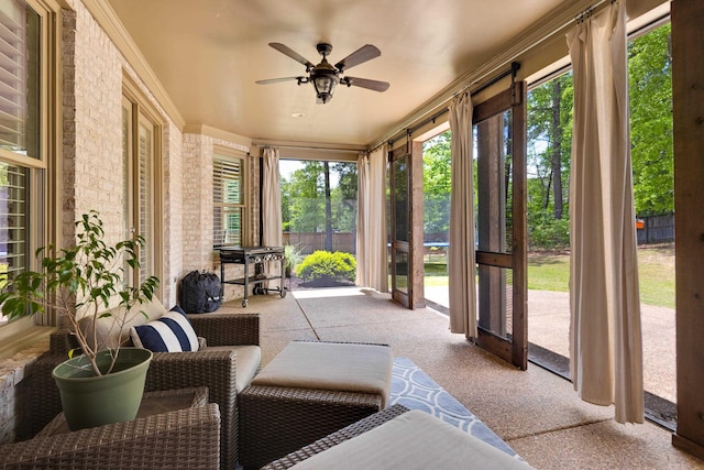 250 Ridgewood Dr, Piperton, TN 38017 - sunroom with ceiling fan