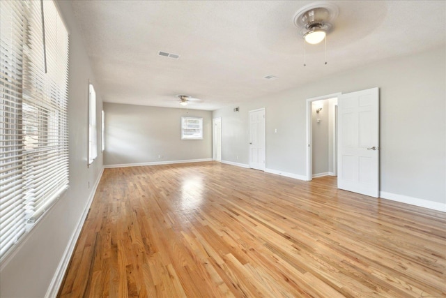 5676 Walnut Grove Pl, Memphis, TN 38120 - spare room with ceiling fan, baseboards, light wood-style floors, and visible vents