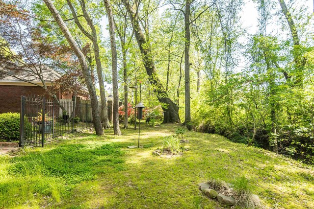 view of yard with fence