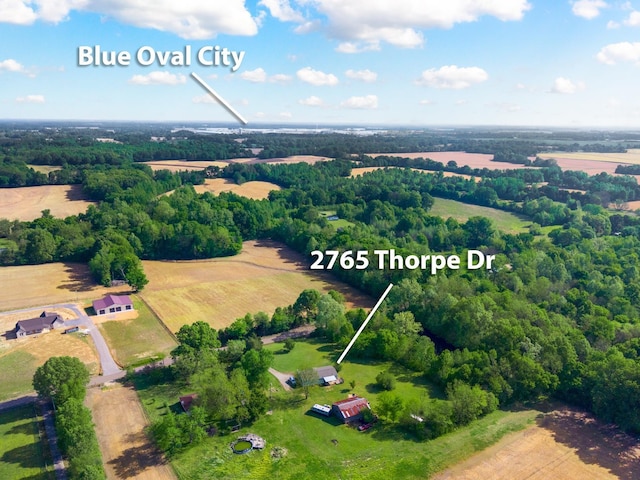 bird's eye view with a rural view