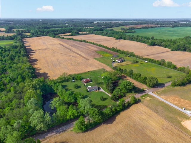 aerial view featuring a rural view