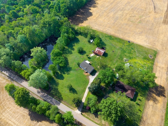 aerial view with a rural view