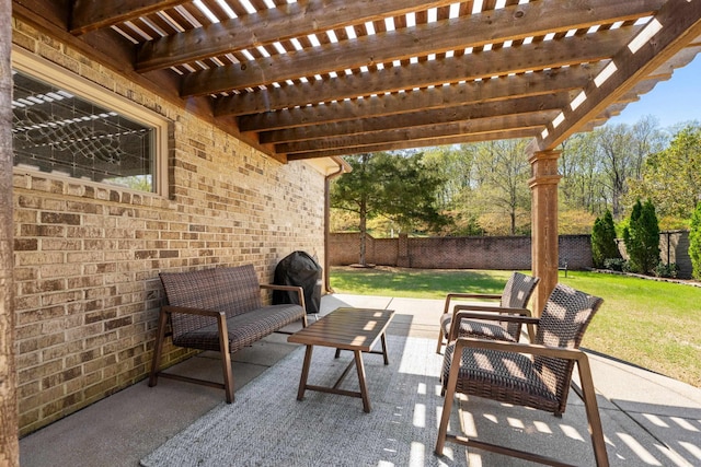 93 Eagle Glade Cv, Cordova, TN 38018 - view of patio featuring a pergola and a fenced backyard
