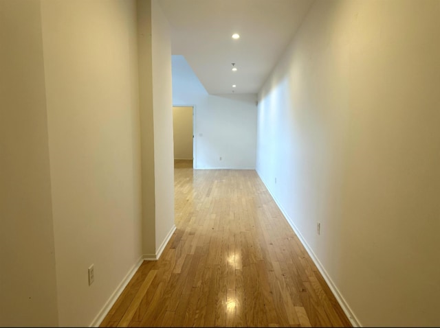 415 S Front St Unit 120, Memphis, TN 38103 - hallway with baseboards, recessed lighting, and light wood finished floors