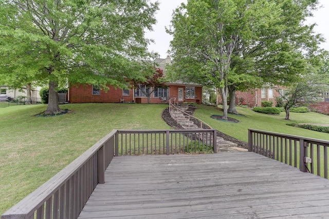 deck with a yard