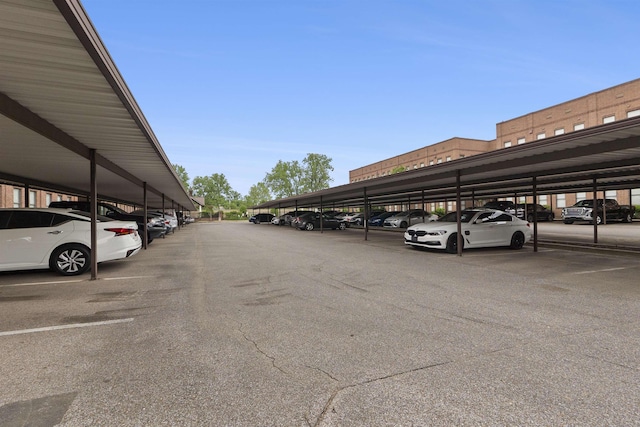 view of covered parking lot