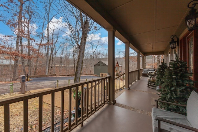 balcony with a porch