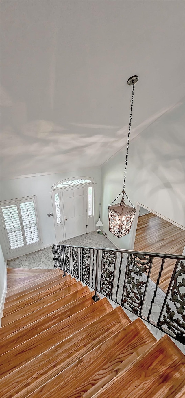 staircase with baseboards