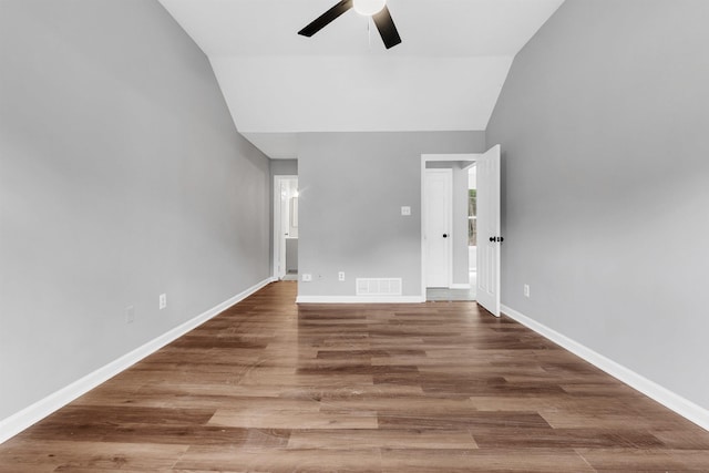 2568 Parkview Dr, Memphis, TN 38128 - interior space with baseboards, visible vents, wood finished floors, and ceiling fan