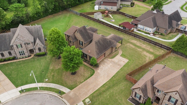 drone / aerial view with a residential view