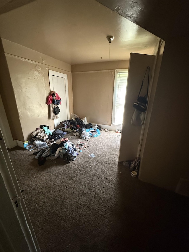 unfurnished bedroom with carpet flooring