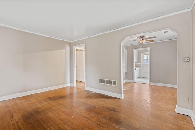 3684 Marion Ave, Memphis, TN 38111 - unfurnished room featuring crown molding, wood-type flooring, and visible vents
