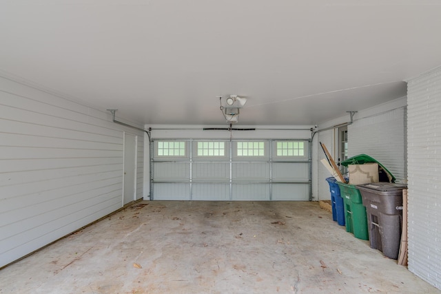 view of garage