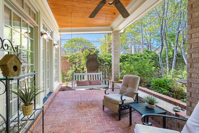 view of patio with ceiling fan