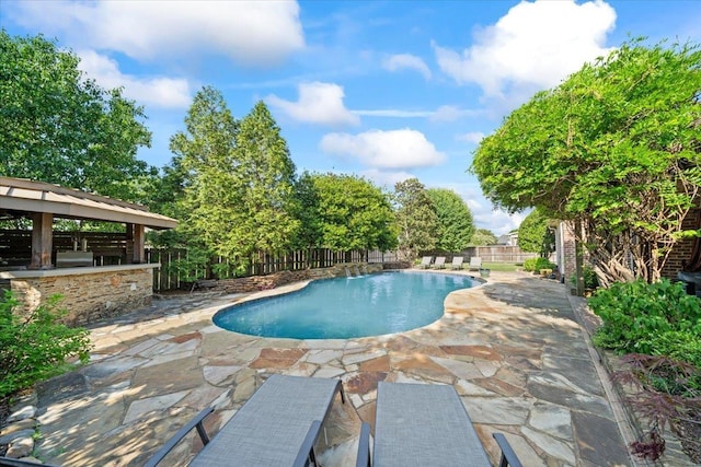 9842 Garden Pl, Collierville, TN 38139 - view of pool featuring a patio, a fenced backyard, a fenced in pool, and an outdoor kitchen