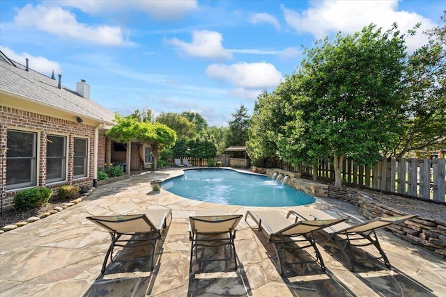 9842 Garden Pl, Collierville, TN 38139 - view of pool featuring a fenced in pool, a fenced backyard, and a patio area