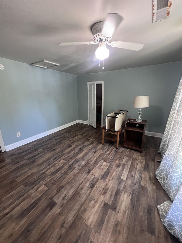 110 Shelton St, Covington, TN 38019 - bedroom featuring a ceiling fan, baseboards, and dark wood-style floors