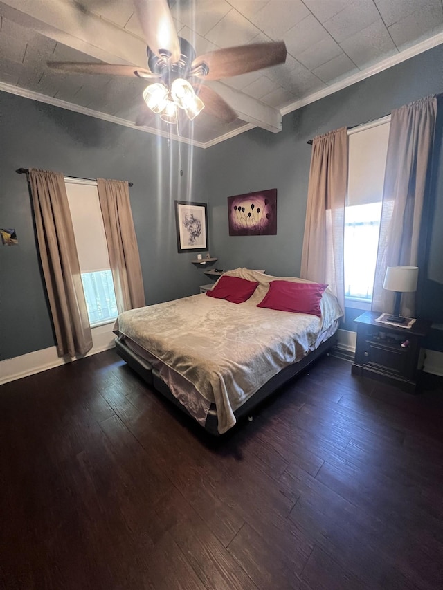 110 Shelton St, Covington, TN 38019 - bedroom featuring ornamental molding, ceiling fan, and wood finished floors