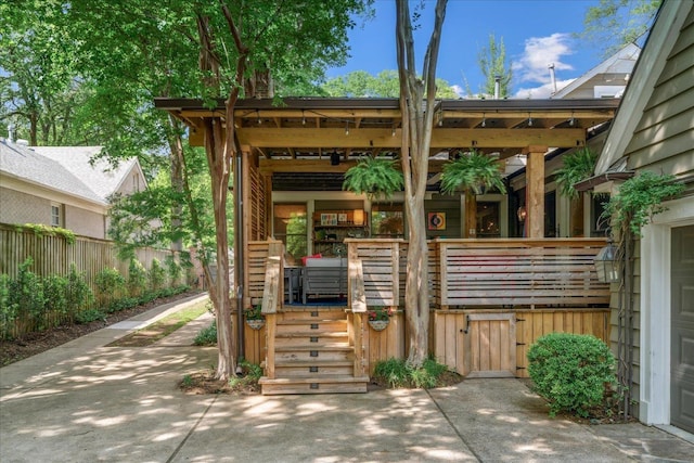 exterior space with fence